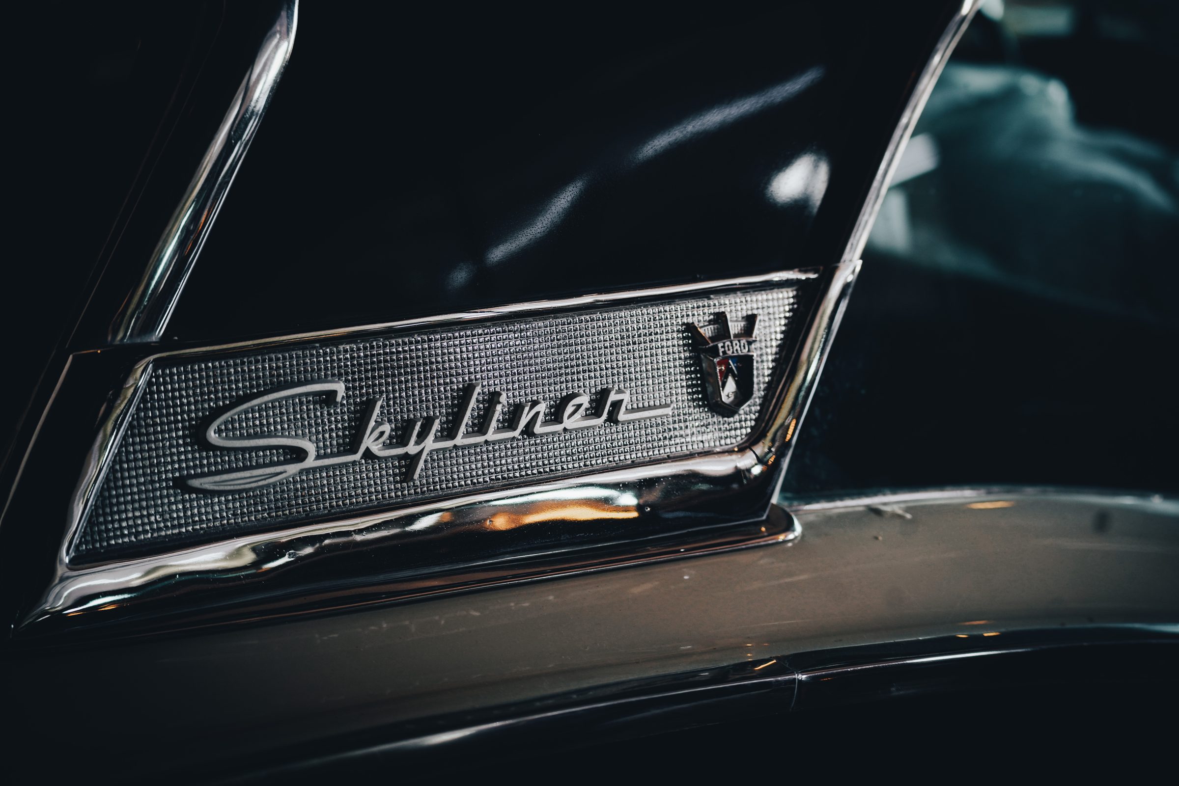 Ford Skyliner chrome badge