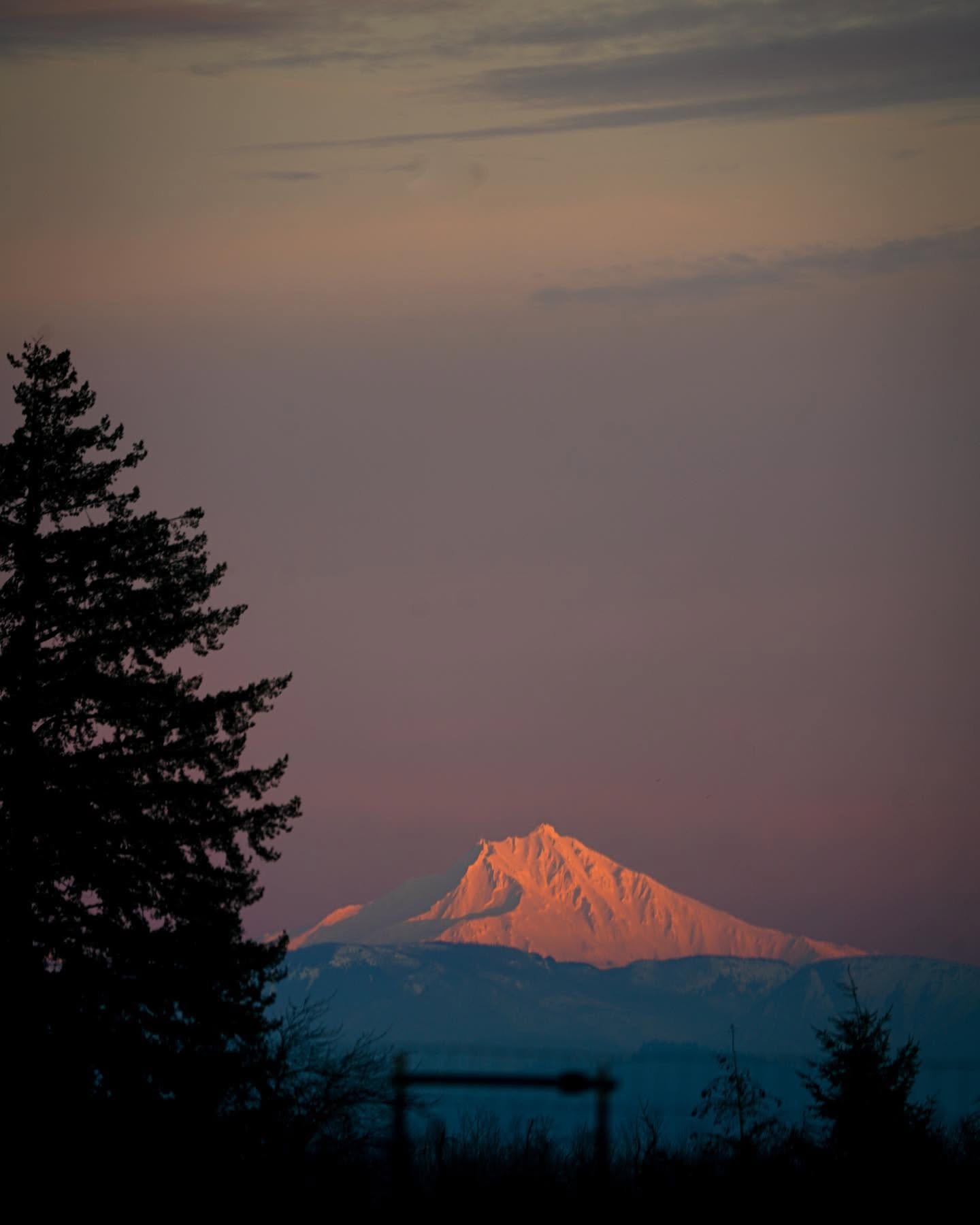 Alpenglow on a mountain peak